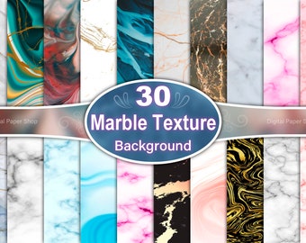 Colorful Marble Texture Backgrounds: 30 Digital Papers (3000x2000 px)