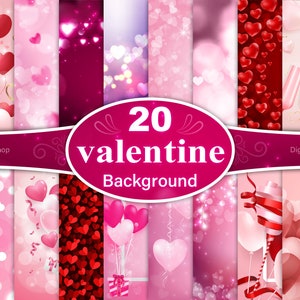 Valentine&#39;s Day Backgrounds: Romantic Heart Designs (Digital Download)