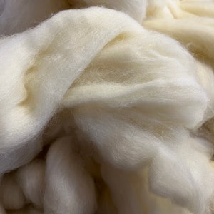 Natural/Cream 100% British Wool Roving Combed Dry Felting, Combing & Spinning 50g - 1000kg