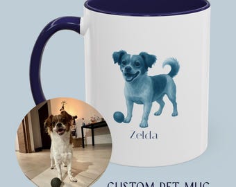 Custom Pet Portrait Coffee Mug: Personalized Watercolor Dog Art
