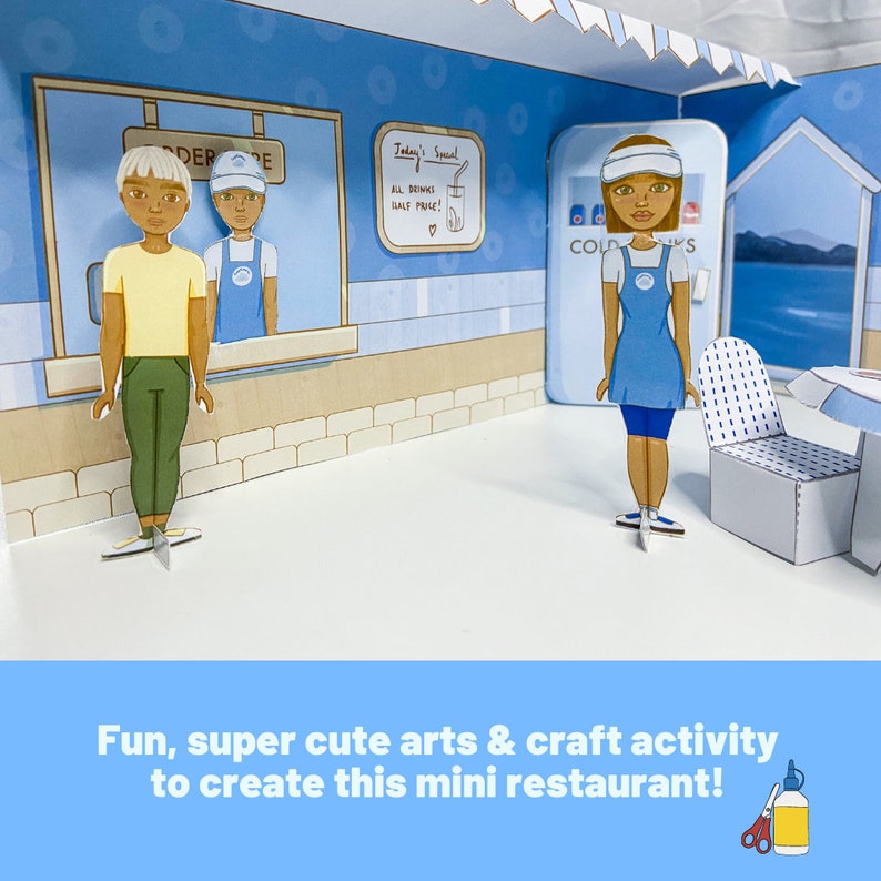Paper Doll Restaurant Printable Arts & Craft Activities for Etsy