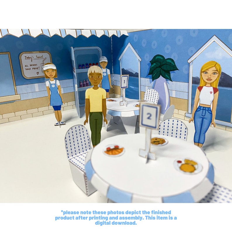 Paper Doll Restaurant Printable Arts & Craft Activities for Etsy