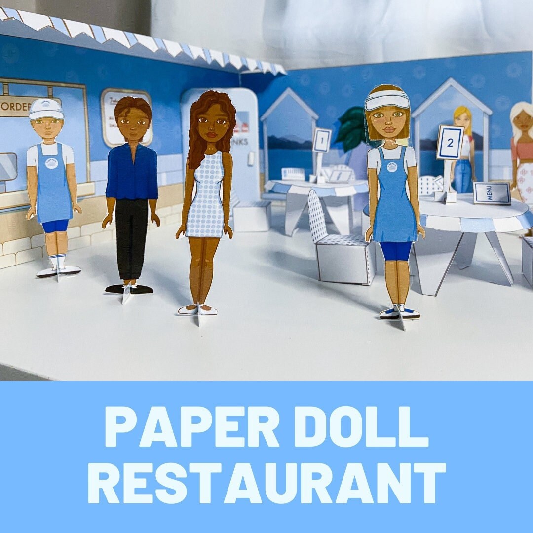 Paper Doll Restaurant Printable Arts & Craft Activities for Etsy
