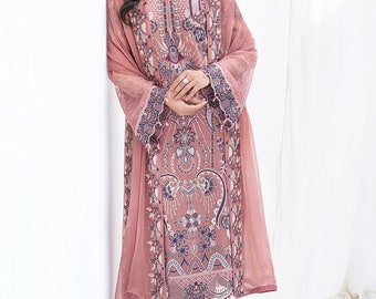 Pakistani Indian Wedding Dress for Women's Gift, Desi Outfit in USA, UK, and Canada Embroidered Clothes Party Wear Dresses and Suits