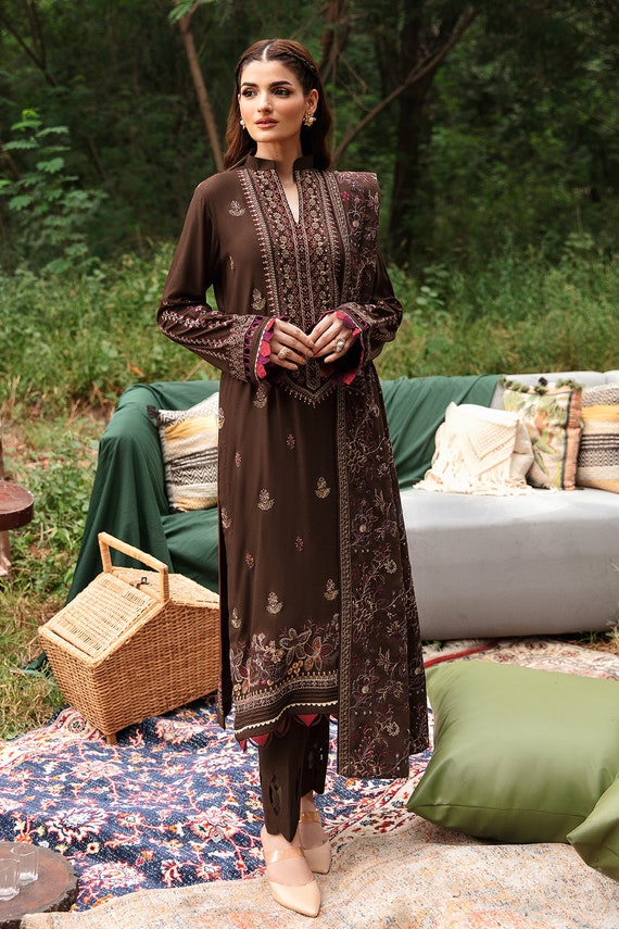 Luxe Sequins Chiffon Salwar Kameez - Pakistani Dress - C887D | Fabricoz USA