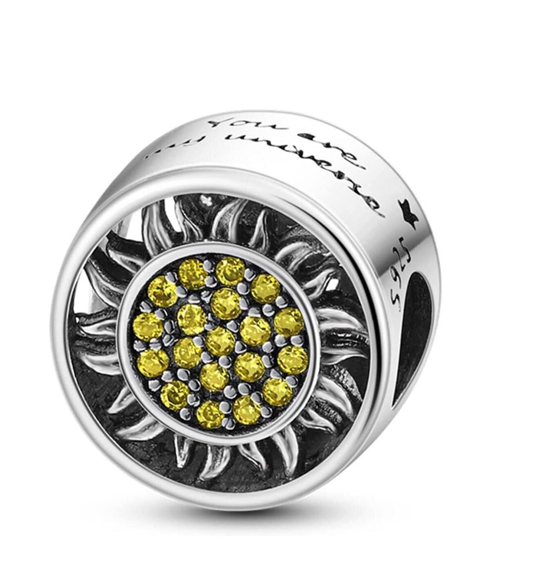 You Are My Sunshine Charm Sun Sunflower Pandora Charm Bracelet