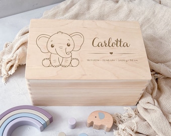 Erinnerungskiste Baby personalisiert, Babygeschenk Geburt Erinnerungskiste, Holzkiste personalisiert, Holzbox personalisiert, Geschenke Baby