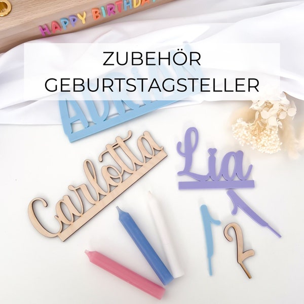 Geburtstagsteller Zubehör, Geburtstagsbrett Zubehör, Geburtstagskerze, Geburtstagsbrettchen, Kindergeburtstag, Geburtstagskind, 1.Geburtstag