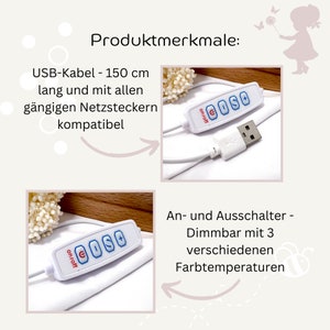 Nachtlicht Baby, Nachtlicht personalisiert, Nachtlicht Kinder, Babygeschenke, Babygeschenk Geburt, Taufgeschenk, personalisierte Nachtlampe Bild 5