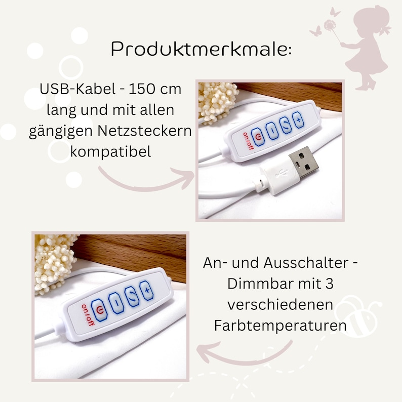 Nachtlicht Baby, Nachtlicht personalisiert, Nachtlicht Kinder, Babygeschenke, Babygeschenk Geburt, Taufgeschenk, personalisierte Nachtlampe Bild 7