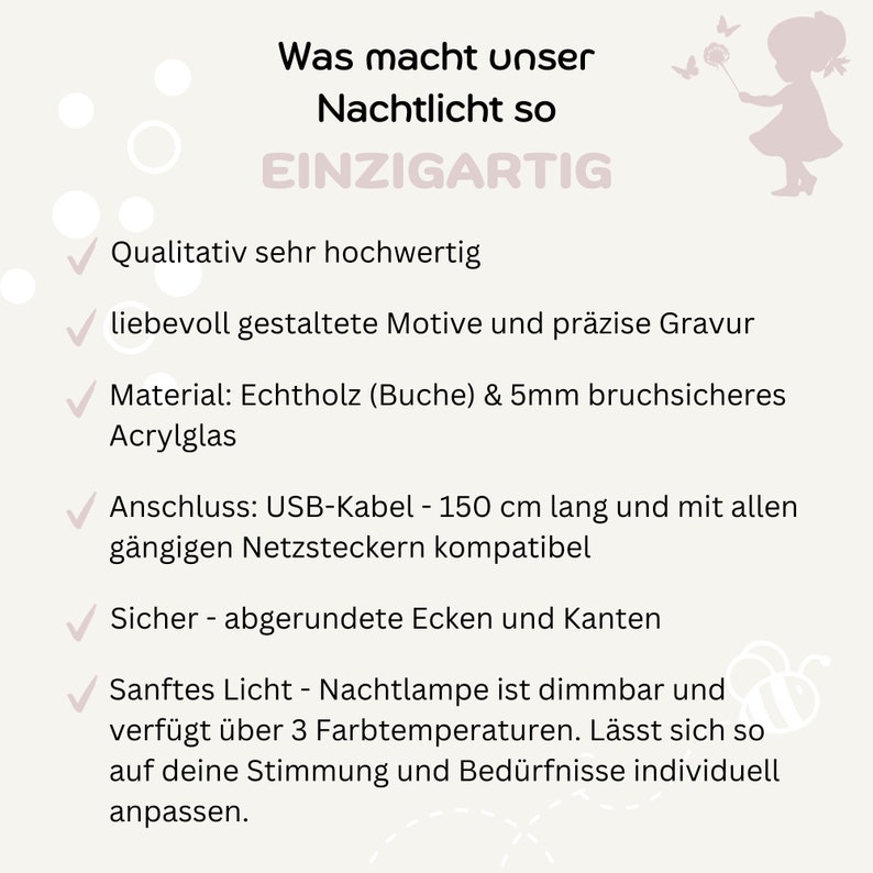 Nachtlicht Baby, Nachtlicht personalisiert, Nachtlicht Kinder, Babygeschenke, Babygeschenk Geburt, Taufgeschenk, personalisierte Nachtlampe Bild 6