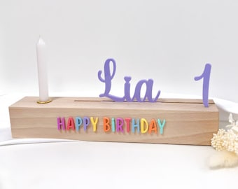 Personalized birthday board, birthday plate, candle board, modern birthday train, birthday wreath, children's birthday, table decoration