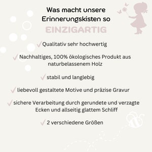 Erinnerungskiste Baby personalisiert, Babygeschenk Geburt Erinnerungskiste, Holzkiste personalisiert, Holzbox personalisiert, Geschenke Baby Bild 9