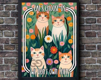 Funny Cat Print: Feline Quote Poster, Gift for Cat Lovers