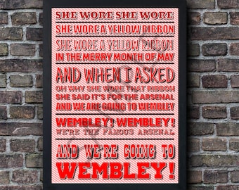 Arsenal FC 'She Wore a Yellow Ribbon' Song Lyrics Poster