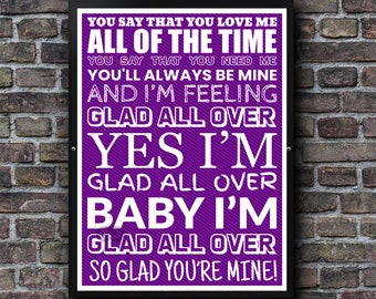 Glad All Over Crystal Palace Song Lyrics Poster Print Lyrics Football Terrace Chant