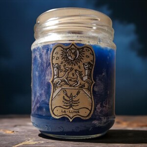 Tarot scented candle ispired by Tarots de Marseille, handmade gift for home, colorful candles, home decor, witchy candle, goth candle