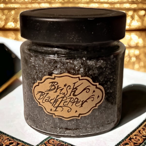 Essential oil bath salts "Brisk Black Pepper" perfect for aromatherapy and gift for everyone, beauty and self care