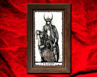 Paimon Downloadable and Printable artworks about demons, Tarot Demon, Occult Home Decor, Satanic Home Decor, Satanic Artwork, Occult Art