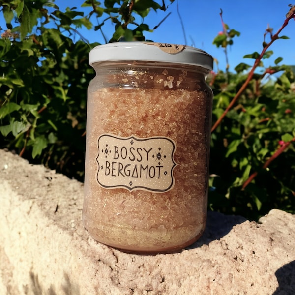 Essential oil bath salts "Bossy Bergamot" perfect for aromatherapy and gift for everyone, beauty and self care