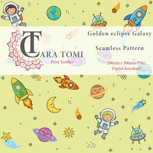 Golden eclipse Galaxy Repeat Pattern