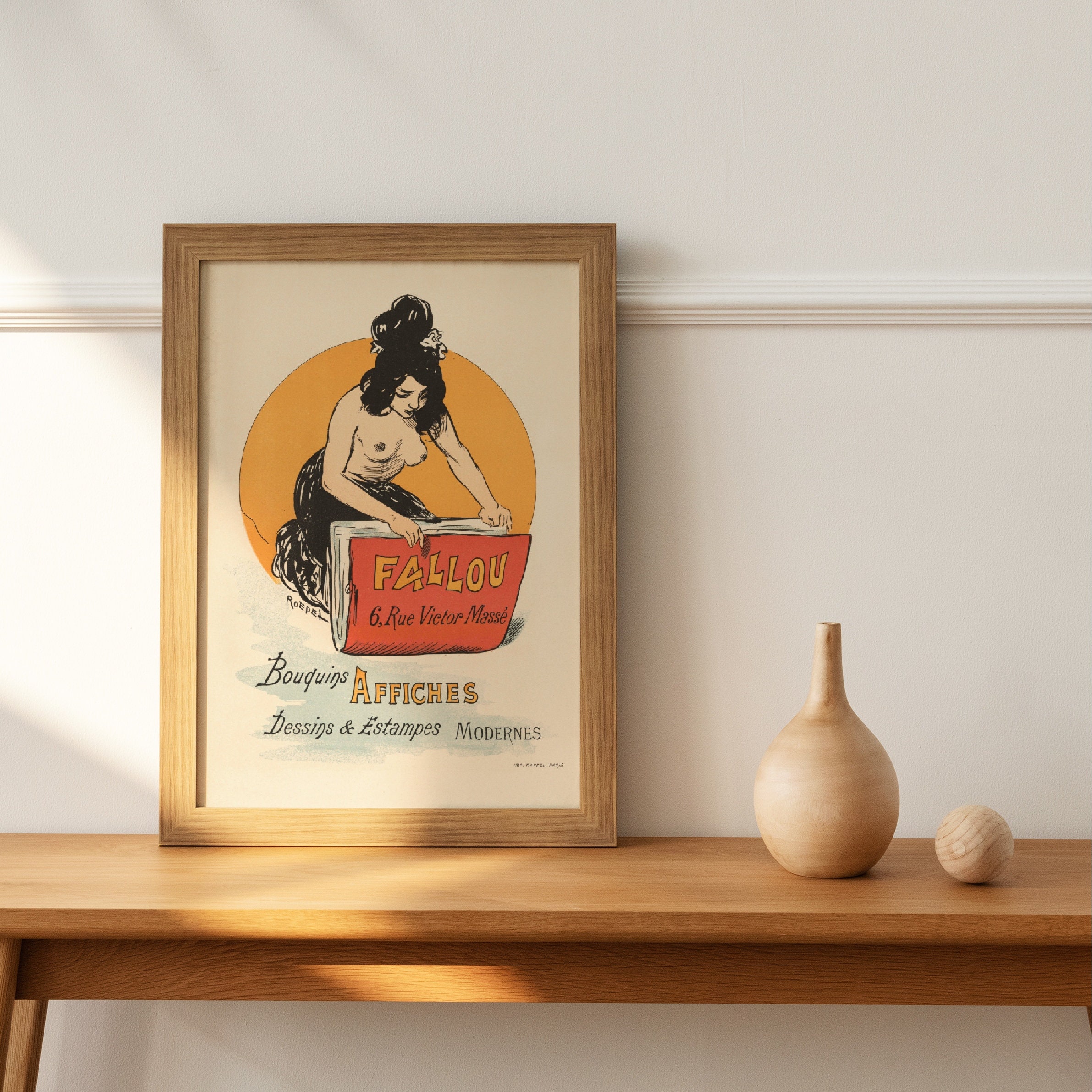 Vintage French Nude Woman Prints Poster Illustration High Resolution Download Printable Antique