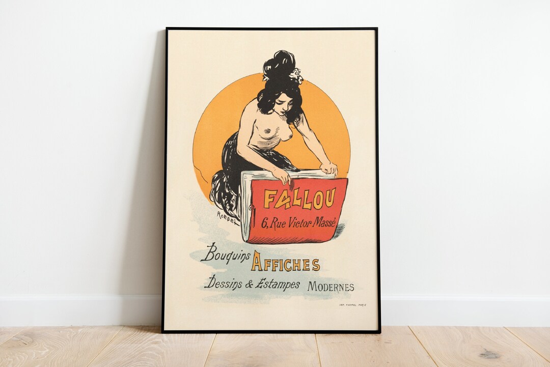 Vintage French Nude Woman Prints Poster Illustration High Resolution