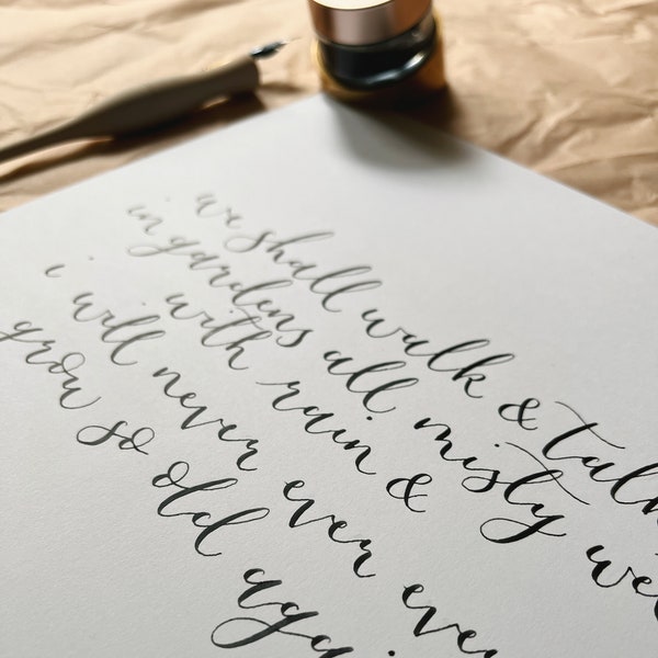 Custom Calligraphy Print | hand written personalised print