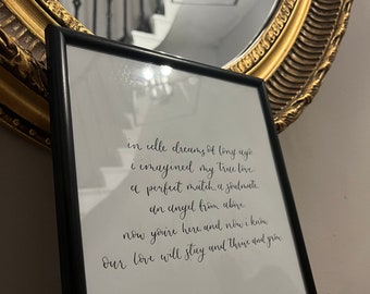 Custom Calligraphy Print | hand written personalised quote