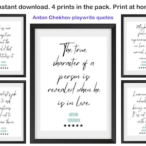 Anton Chekhov inspirational life quotes typography wall art. Instant download and print digital art. 5 prints. Wall art. A4 or A5.