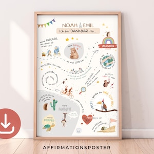 Affirmations for children | PDF file | Self-confidence | Self-love poster | Positive beliefs | Encouraging posters to print