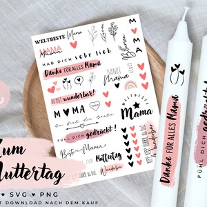 Kerzentattoo pdf Mama 2023 svg | Kerzen Sprüche | Plotterdatei | instant download | DIN A4