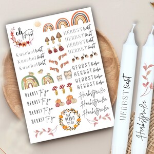 Herbst Kerzentattoos Kerzen Gestalten Herbstlicht | Herbstliebe | Herbstgrüße | boho Regenbogen
