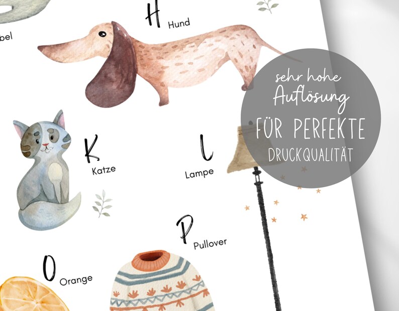 ABC Poster Pdf Letter Poster Boho Watercolor Pictures, Children's Room