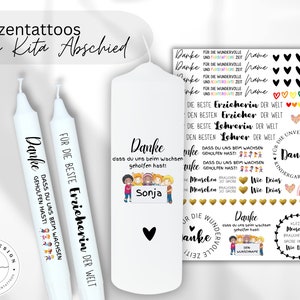 Kerzentattoo pdf Kindergarten Erzieher Geschenk Abschied Tagesmutter | Hebamme | Abschiedsgeschenk personalisierbar