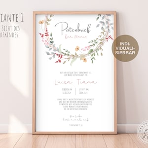Carta de patrocínio para padrinho madrinha | Presente de batismo | personalizado | flores | Presente de batismo | Certidão de batismo