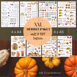 Pacchetto autunnale XXL candela tatuaggio set adesivi per candele pdf decorazione autunnale candele design autunno amore autunno magico tempo di coccole zucca
