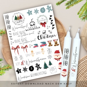 Weihnachtskerzen pdf Vorlage Kerzentattoo Weihnachten Deko Advent Kerze Ho Ho Ho Kerzenkids