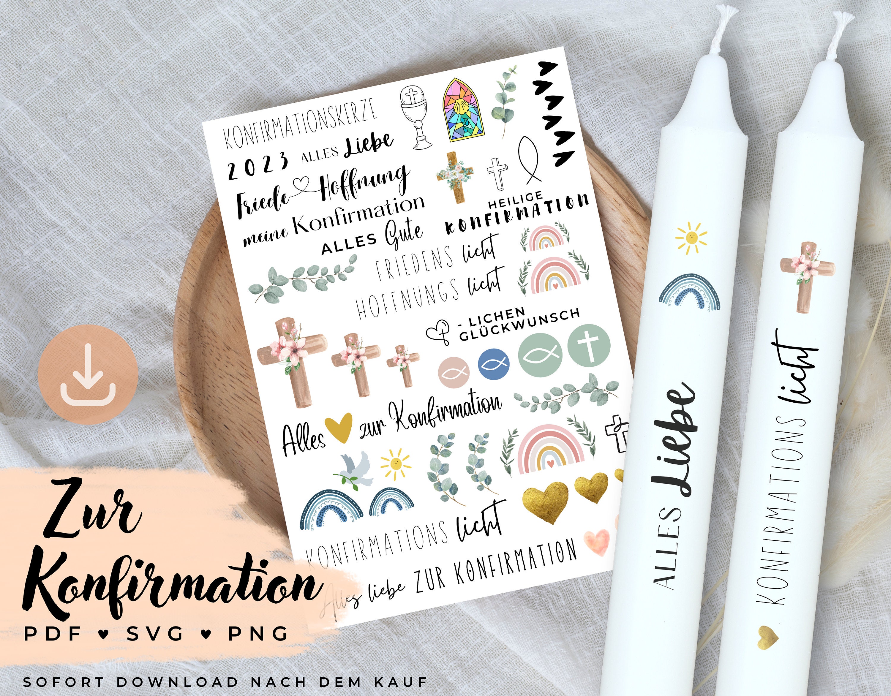 Confirmation 2023 PDF Template Candle Tattoos Waterslide Decals ...