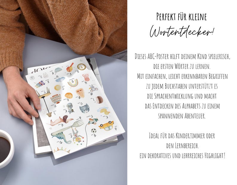 ABC Poster Pdf Letter Poster Boho Watercolor Pictures, Children's Room