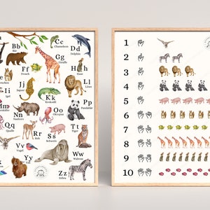 ABC Poster Set pdf Grundschule Geschenk Einschulung Kinderzimmer Poster pdf download
