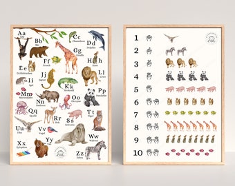 ABC Poster Set pdf Primary School Gift School Enrollment Children's Room Poster pdf download