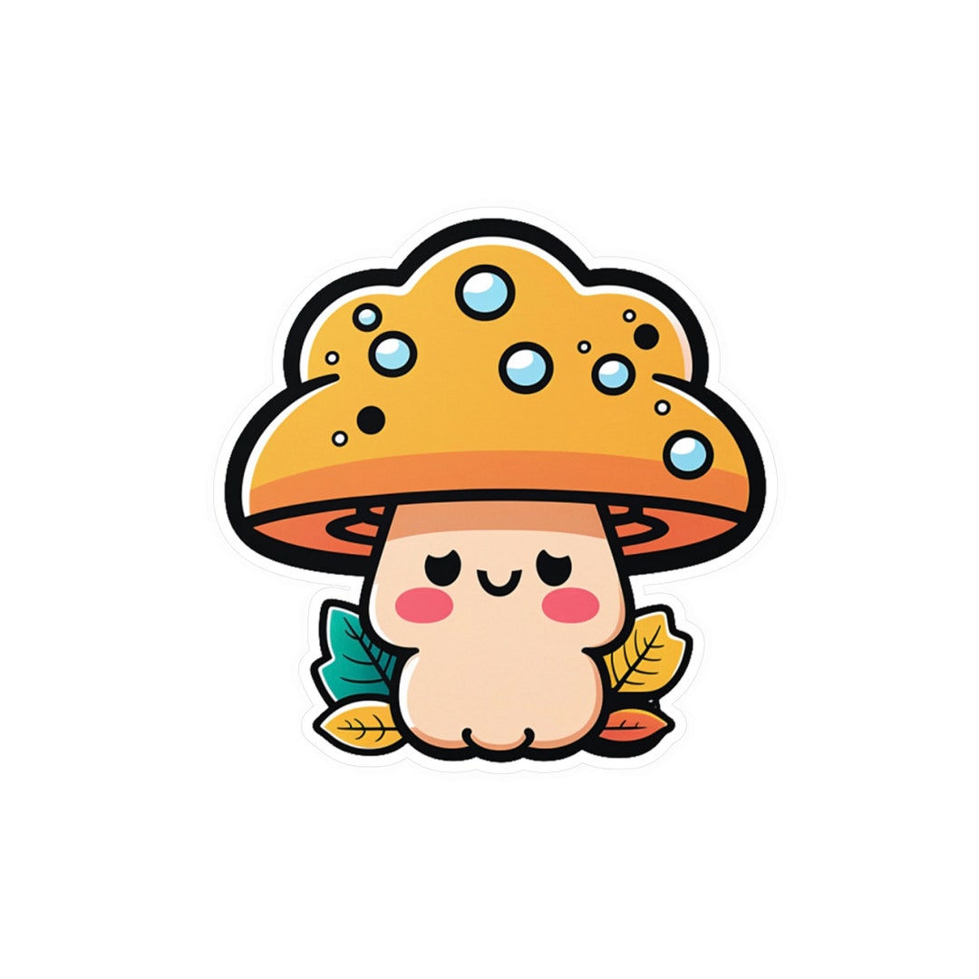 Cute Kawaii Mushrooms Sticker Mushroom Sticker Decal Etsy