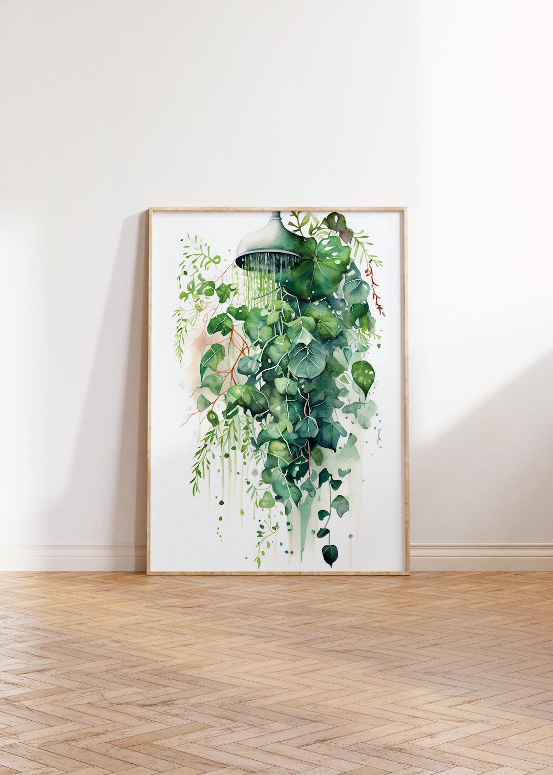 Botanical Bathroom Print, Floral Bathroom Wall Decor, Watercolor Painting Print, WC Wall Art ...