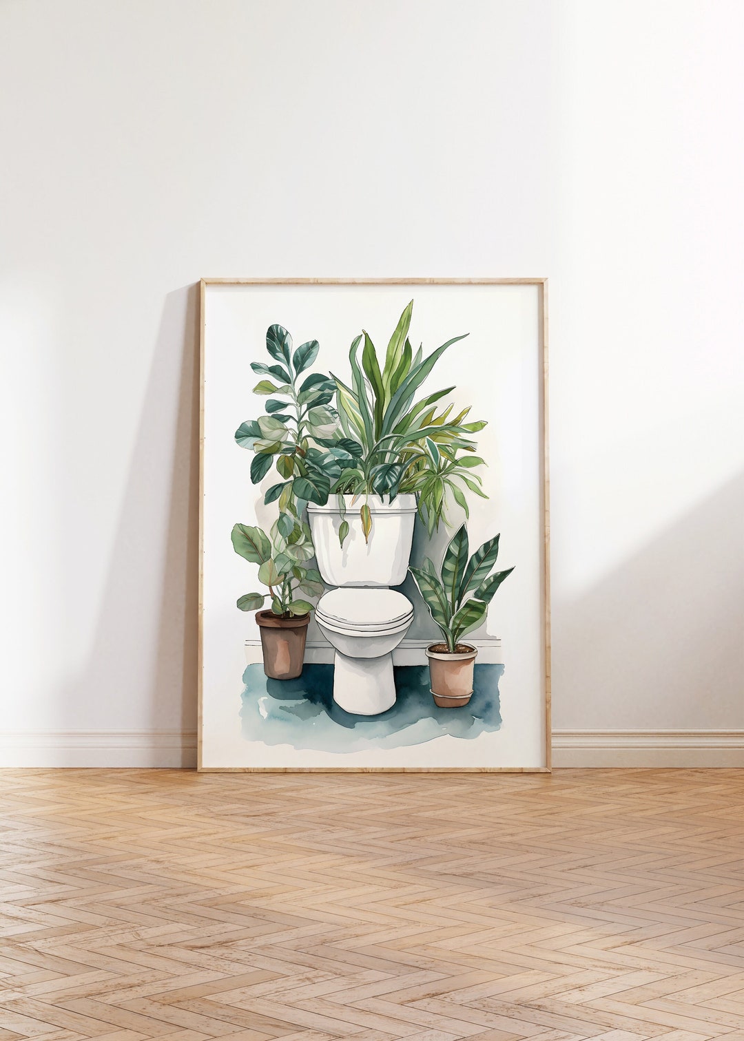 Botanical Bathroom Printable Wall Art, WC Print, Botanical WC Art ...