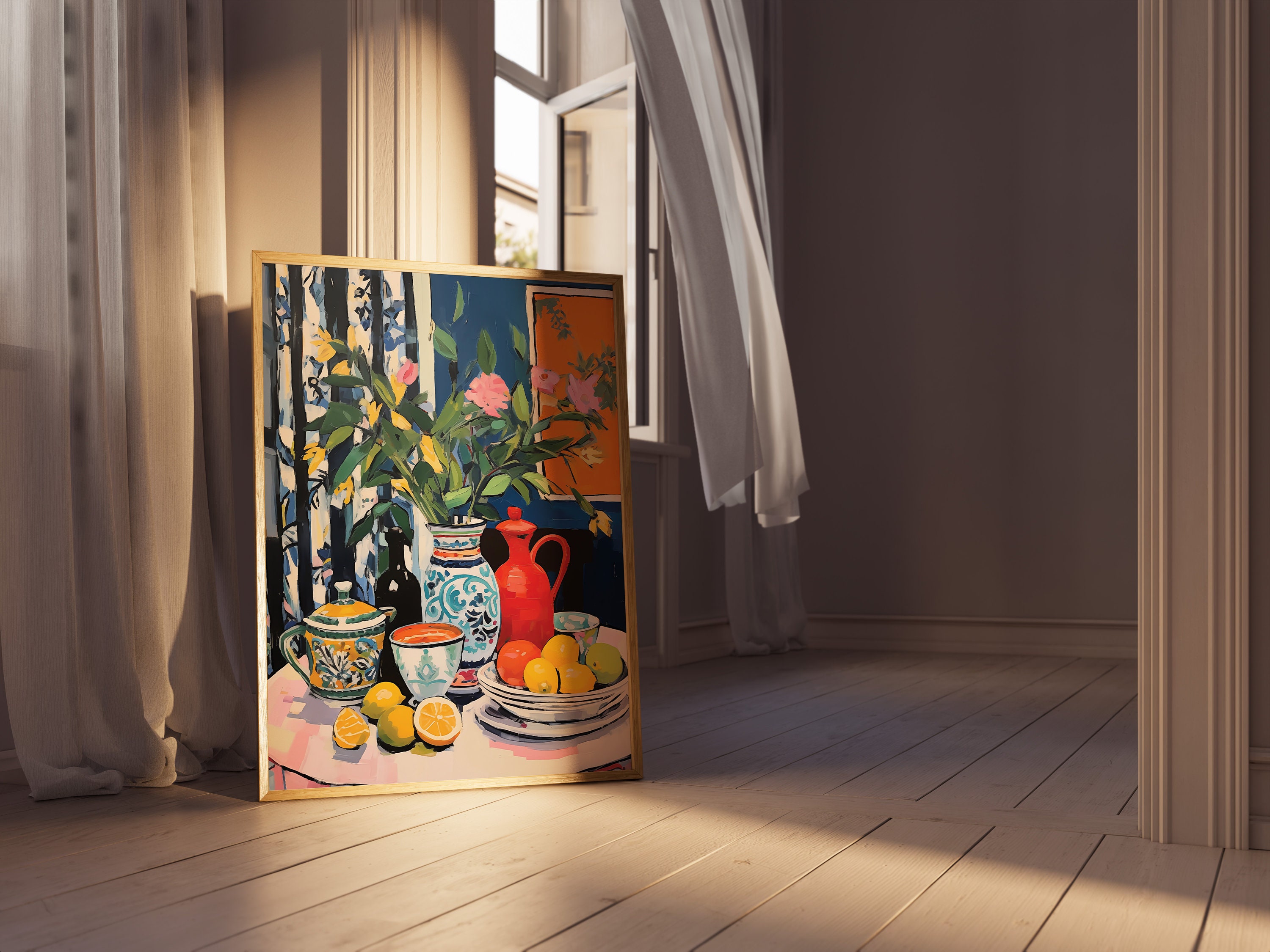 Still Life Kitchen Print, Lemons Printable Wall Art, Matisse Inspired ...