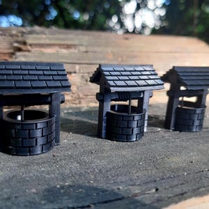Water Well Token, Game Board Scenery, Set of 5 wells