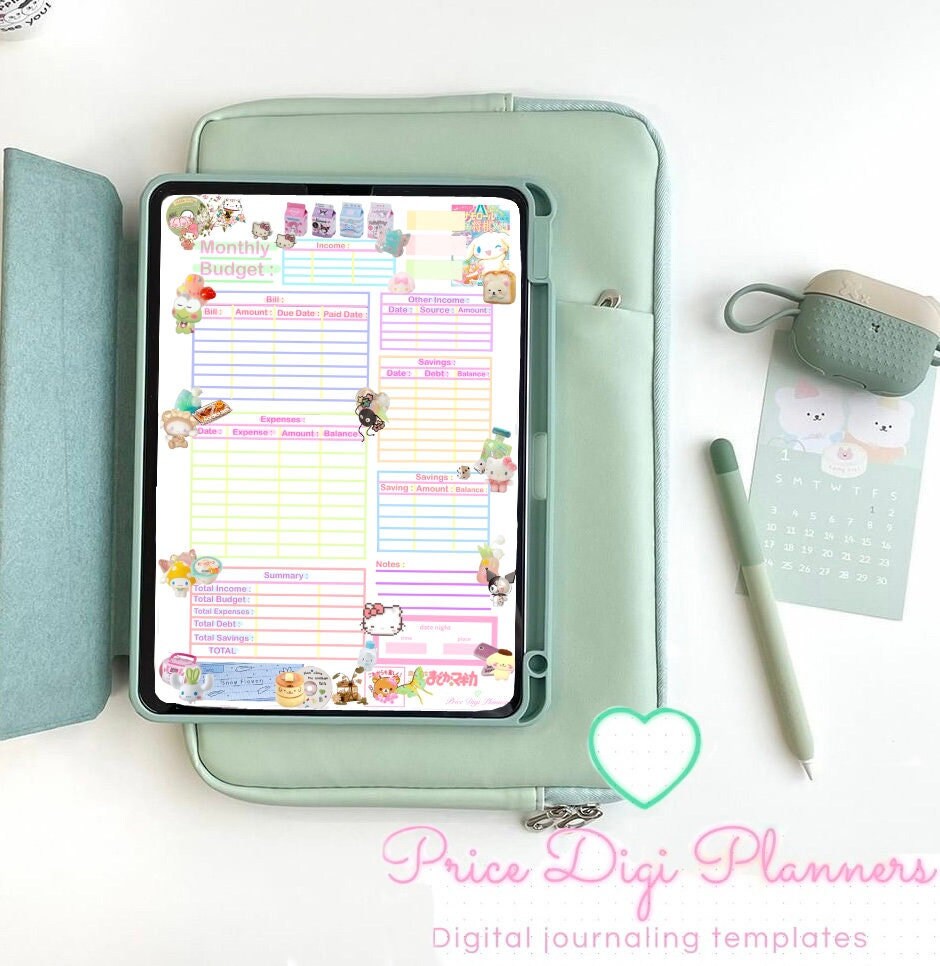 Cute Printable Digital Monthly Budget Planner - Etsy
