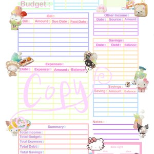 Cute Printable Digital Monthly Budget Planner - Etsy