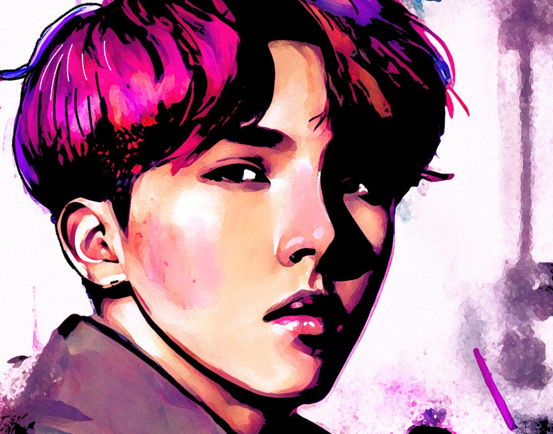 Colorful J-hope Digital Illustration - BTS Pop Art Portrait - High ...